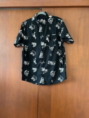 Lurking Class by Sketchy Tank Black Graphic Button-Up Shirt